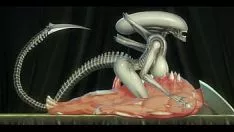 Oynat Xenomorph, inatçılığı kışkırtır ve arife çağrısını reddetmeyen üçlü yağsız yavrular (gri ve kırmızı renkler) alır