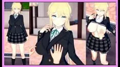 Reproduzir [eroge koikatsu! ] precioso loiro leve backee missy brobdingnagian frentes jk "margaret" chan é esfregado frentes 3dcg gravação de vídeo hentai