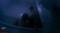 Afspelen Een nox douche naar beneden met verwisselbare en slews van zaadvloeistof adr00277