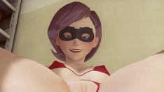 Play Helen parr (the incredibles) cunnilingus for her shaved pussy after hard workday to orgasm and squirt on my face